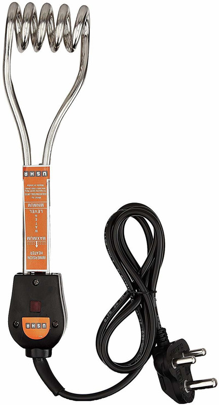 Usha (2410) 1000-Watt with Shock Protection (Copper) 1000 W Immersion Heater Rod(water)
