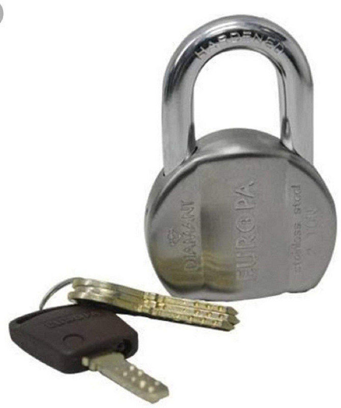 europa Stainless Steel Jumbo Diamant Ultra Keys pad Locks Padlock(Silver)