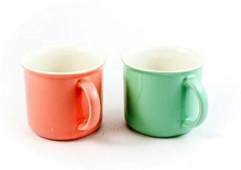 brightshop Ceramic Coffee,Yeal Cup,Clay bowl,Multicolor Pack Of 2 Ceramic Mug(350 ml, Pack of 2)