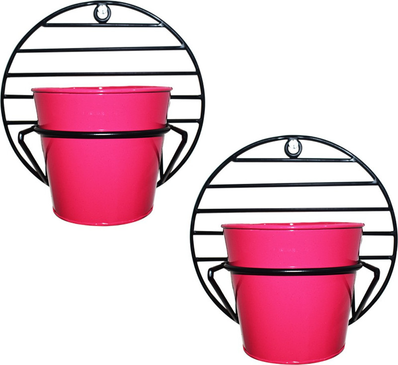 ascent homes Ascent Homes Wall Mount Metal Planter Stand Plant Container Set(Pack of 2, Metal)