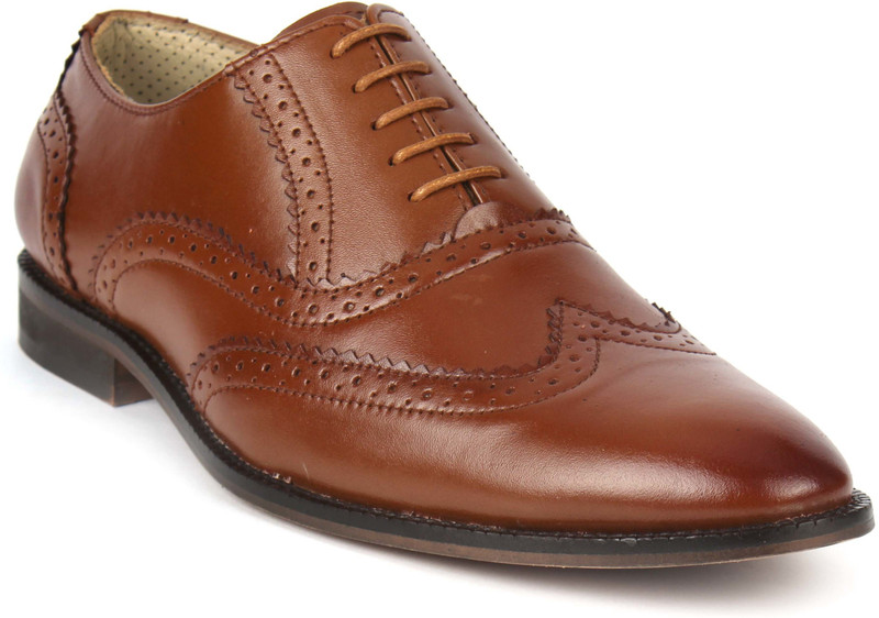 crushwild hush leather shoe Lace Up For Men(Tan)