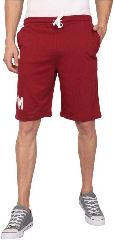 therihitss Printed Men Maroon Regular Shorts