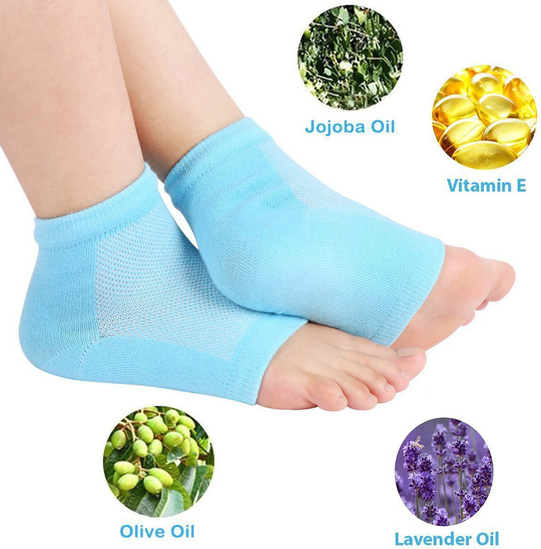 sudiksha silicon gelpad socks pack of 2 Heel Support(Blue)