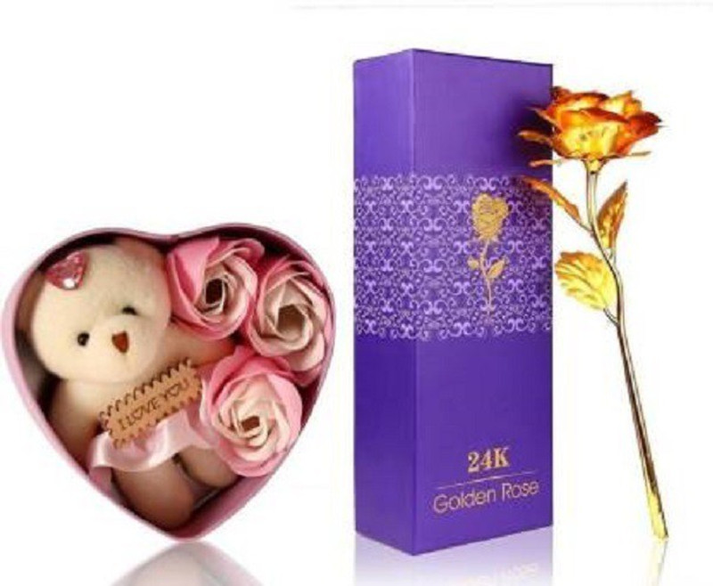 giftales Soft Toy, Artificial Flower Gift Set