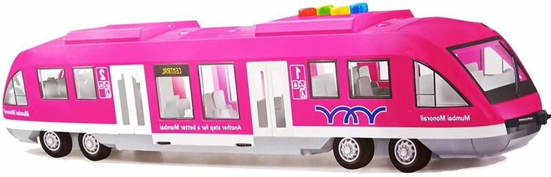 b bros Huge Size Friction (PINK) Powered Mumbai Monorail Train Toy with Light and Sound Effects (Pink)(Multicolor, Pack of: 1)