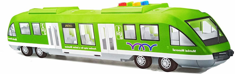 b bros Huge Size Friction (GREEN) Powered Mumbai Monorail Train Toy(Multicolor, Pack of: 1)