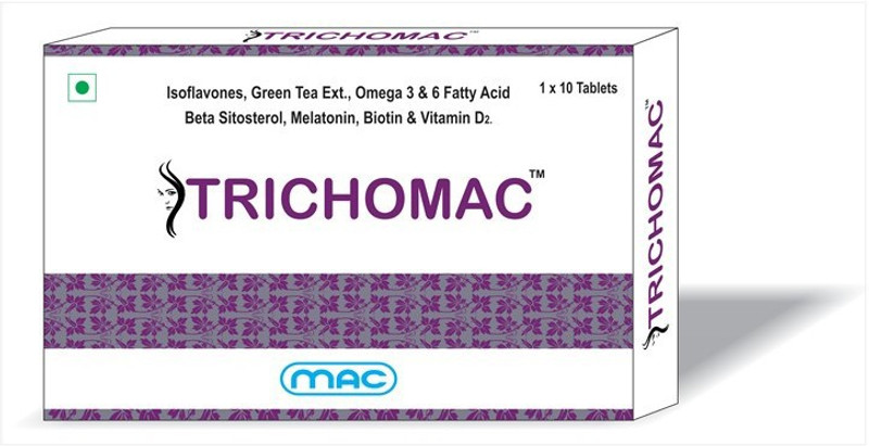 trichomac (ISOFLAVONES, OMEGA 3 & 6, BIOTIN(10 Tablets)