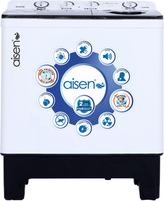 Aisen 8.5 kg Semi Automatic Top Load Black, White(A85SWM810) Aisen 8.5 kg Semi Automatic Top Load Black, White(A85SWM810)