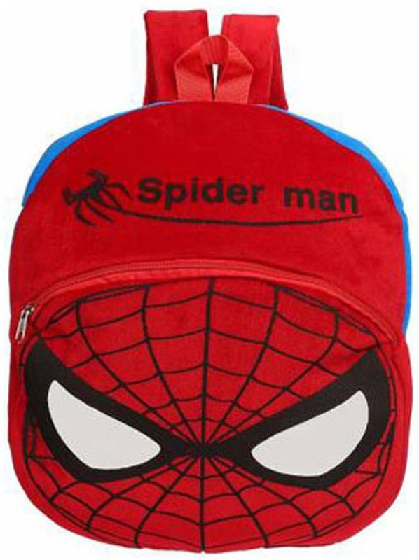 ksar School Bags Age 2 To 6 Kid's Soft Stuffed Duck Bag (Red color) (Spider Man) - 16 inch Waterproof School Bag(Red, 16 inch)
