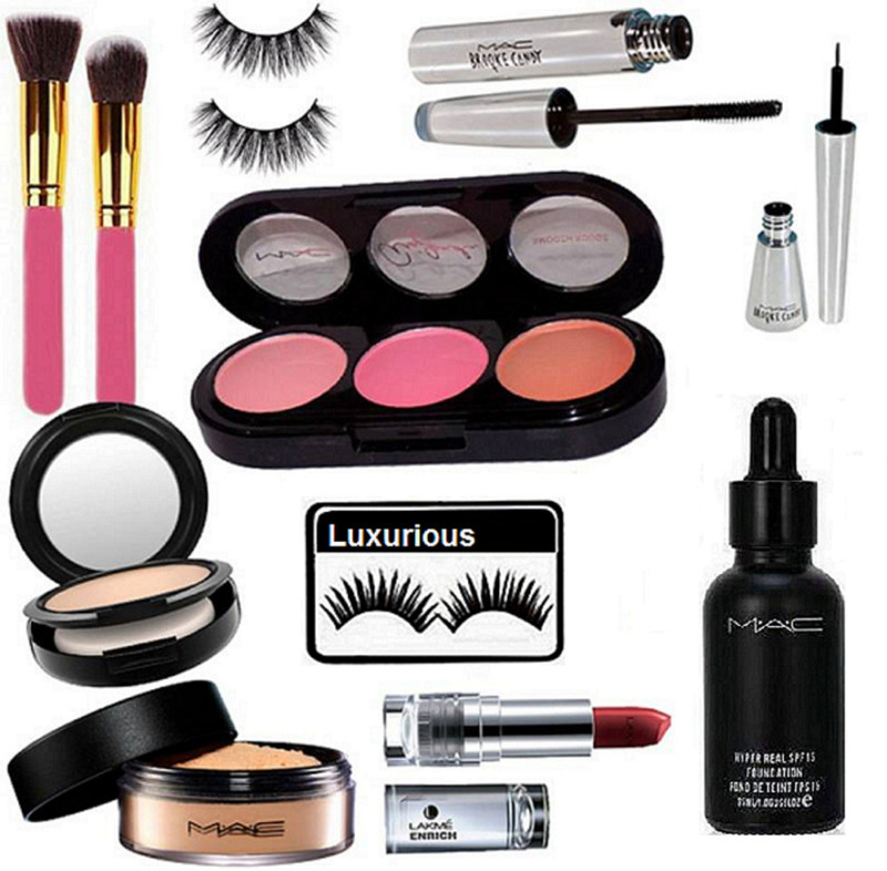 luxurious Eyelashes&3 Shade Blusher & Compact & Loose Powder(11 Items in the set)