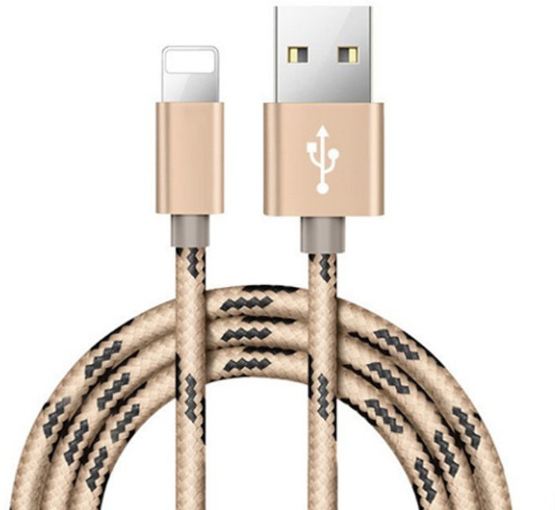 igadget USB001 2.1 A 2 m Power Sharing Cable(Compatible with For Apple iphone X 5 7 6 8 Plus 10 XS MAX XR, Gold, One Cable)