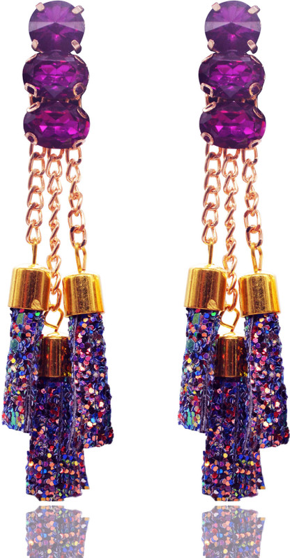 on demand products purple multi hanging Acrylic Earring Set
