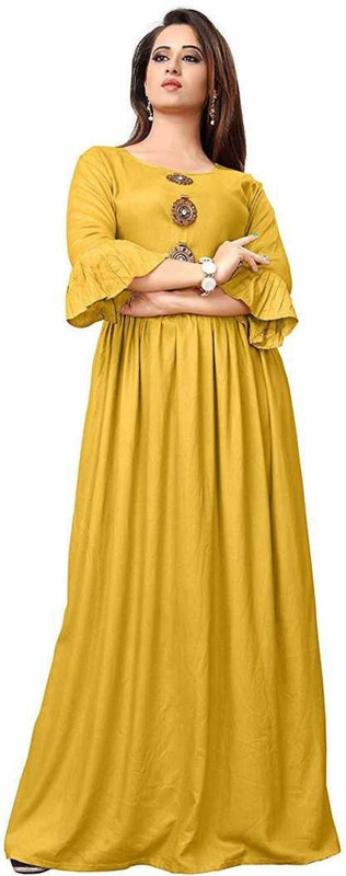 ma Anarkali Gown(Yellow)