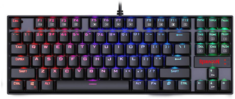 Redragon K552-RGB Wired USB Tenkeyless Gaming Keyboard Compatible with Desktop, Laptop, Mac(Black)