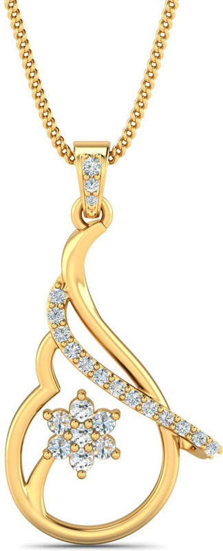 sree kumaran thangamaligai SPL CASTING PENDANT SET 22kt Cubic Zirconia Yellow Gold Pendant