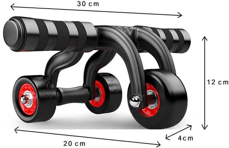 AJSCOP Abdominal Roller 3 Wheels - Ab Wheel Fitness Equipment Ab Machine Ab Exerciser(Black)