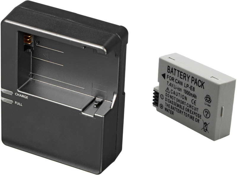 Onkliq Combo of LP-E8 Battery Capacity of 1900mah with LC-E8C Camera Battery Charger(Black)