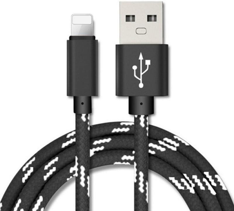 igadget USB003 2.1 A 2 m Lightning Cable(Compatible with For Apple iphone X 5 7 6 8 Plus 10 XS MAX XR, Black, One Cable)
