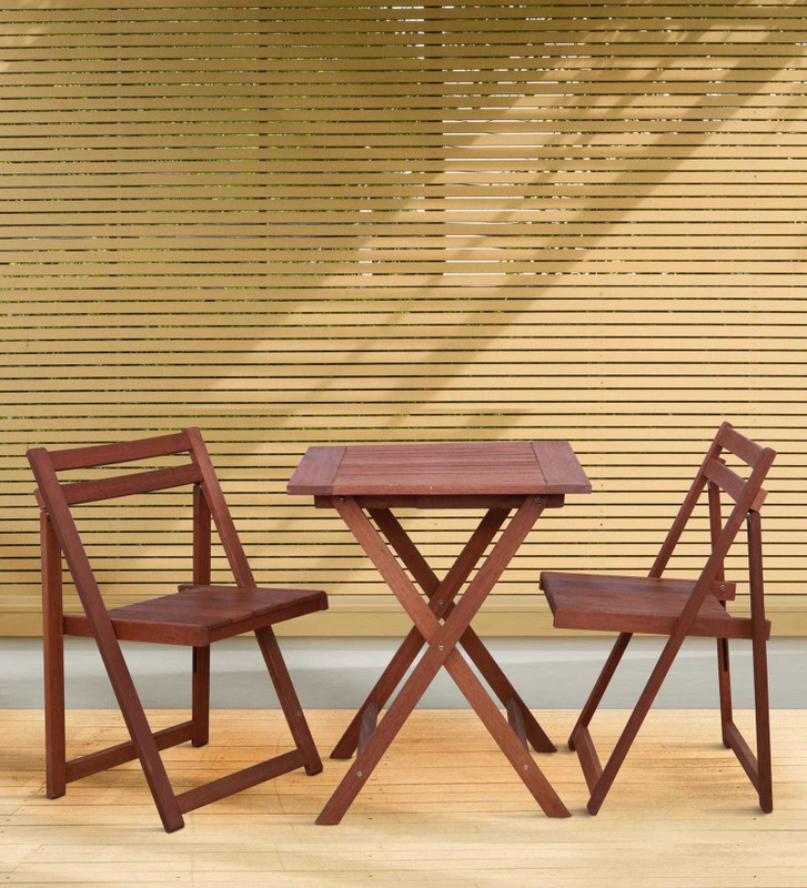 spacepanda Natural Solid Wood Table & Chair Set(Finish Color - Natural)