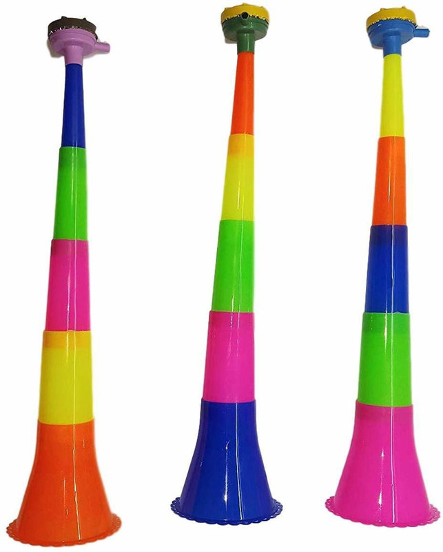 tedtech Trumpet Stadium Cheer Fan Folding (5 Level) Horns (Set of 3) Party Blowouts(Pack of 3)
