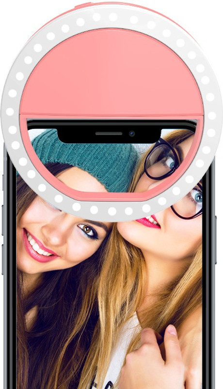 SHIKRO 0 Selfie Flash(Adjustable Brightness White, Pink)