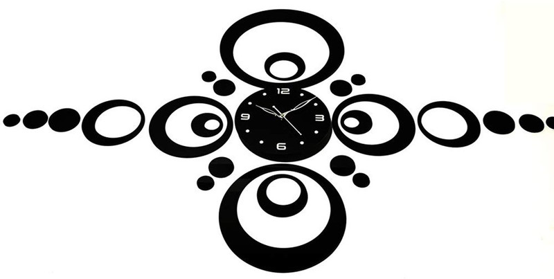 woov Analog 65 cm X 110 cm Wall Clock(Black, Without Glass)
