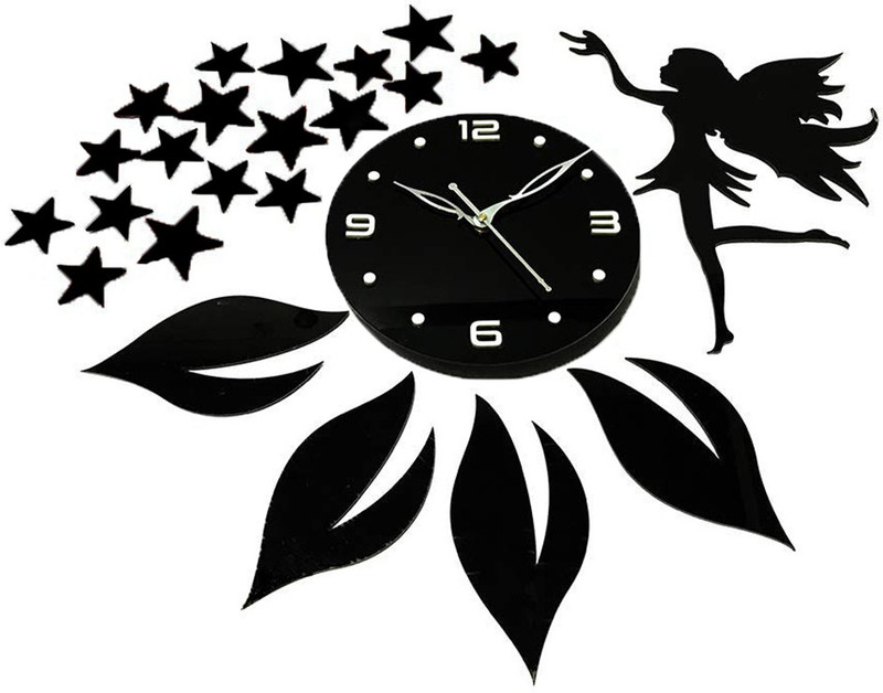 woov Analog 60 cm X 60 cm Wall Clock(Black, Without Glass)