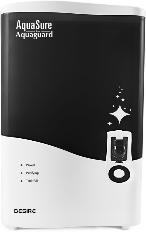 Eureka Forbes Aquasure from Aquaguard Desire 7 L RO + Minerals Water Purifier Suitable for all - Borewell, Tanker, Municipality Water(White, Black)