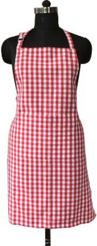 dev enterprise Cotton Home Use Apron - Free Size(Red, Single Piece)