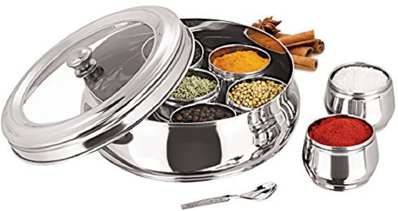 Upalabdh Stainless Steel Kitchen Masala Dabba Spice Container 1200 Ml 1200 Ml Steel Spice Container Utility Box Pack Of 9 Silver Buy Online In Aruba At Desertcart Productid 155159523