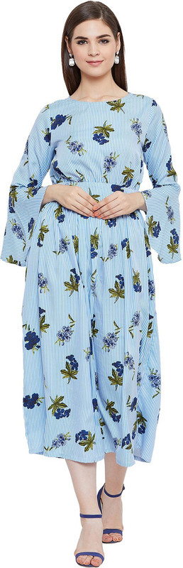 hello design dress Hello Design Women A Line Blue Dress