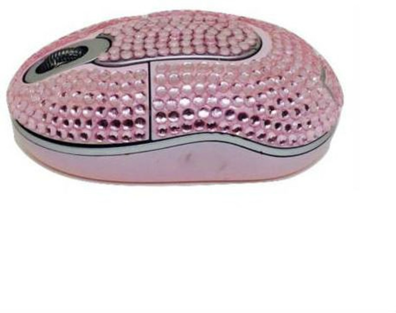 zahuu Pink Crystal Rhinestone M Wireless Optical Mouse Wireless Optical Mouse(2.4GHz Wireless, Pink)