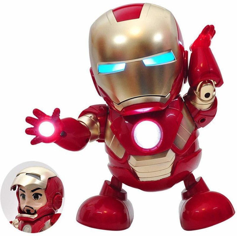 parthishy traders Musical Dancing Superhero Iron Man Action Figure with Openable Iron Man(Red)
