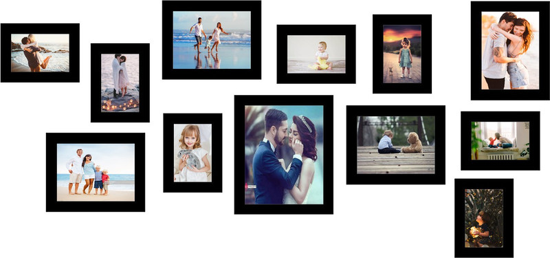 satguru arts Generic Photo Frame(Black, 12 Photos)