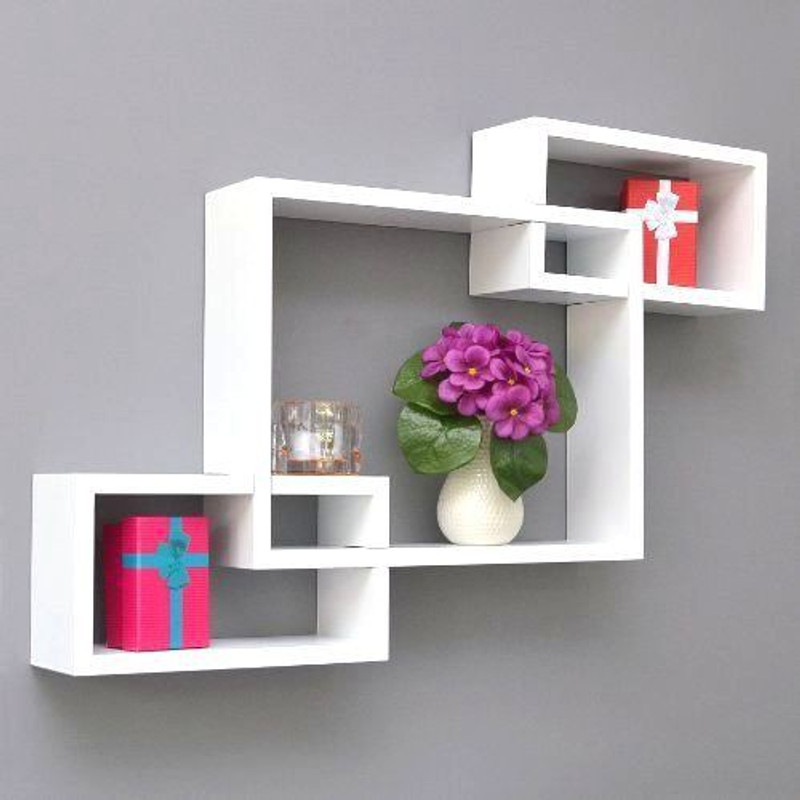 ayan mart ATTACH INTERCONECTED WALL SHELF MDF (Medium Density Fiber) Wall Shelf(Number of Shelves - 3, White)
