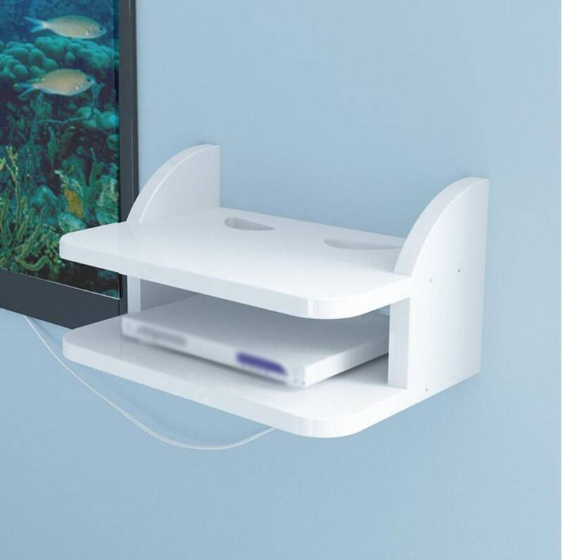 ayan mart COMPACT RD SETUP BOX HOLDER MDF (Medium Density Fiber) Wall Shelf(Number of Shelves - 2, White)