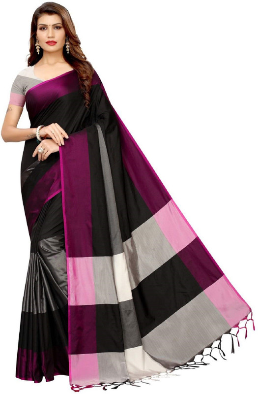 vinayak trendz Printed Mysore Art Silk, Cotton Silk Saree(Multicolor)