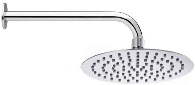intenzo 8x8 Ultra Slim Round Rain Shower Head with 12inch round Arm Shower Head