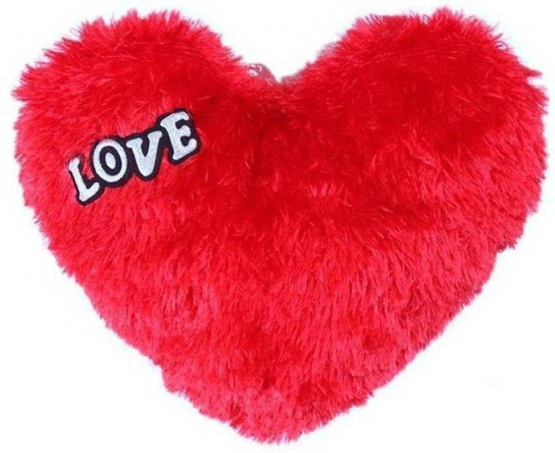hasya big store Love Couple Printed Heart Shape Cushion  - 9 cm(Pink)