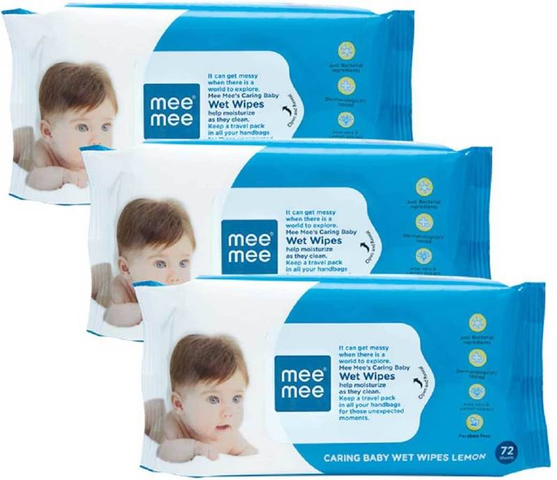 MeeMee Caring Baby Wet Wipes with Aloe Vera (72 pcs) (Pack of...