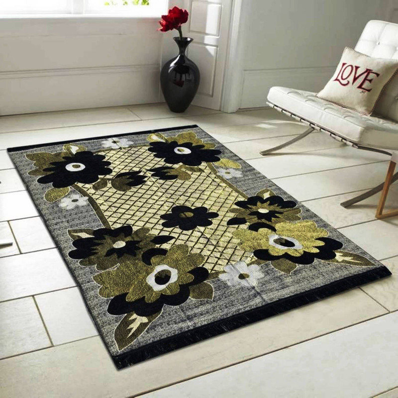 g decor Multicolor Chenille Carpet(153 cm  X 214 cm)