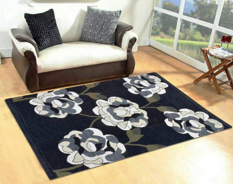 g decor Multicolor Chenille Carpet(153 cm  X 214 cm)