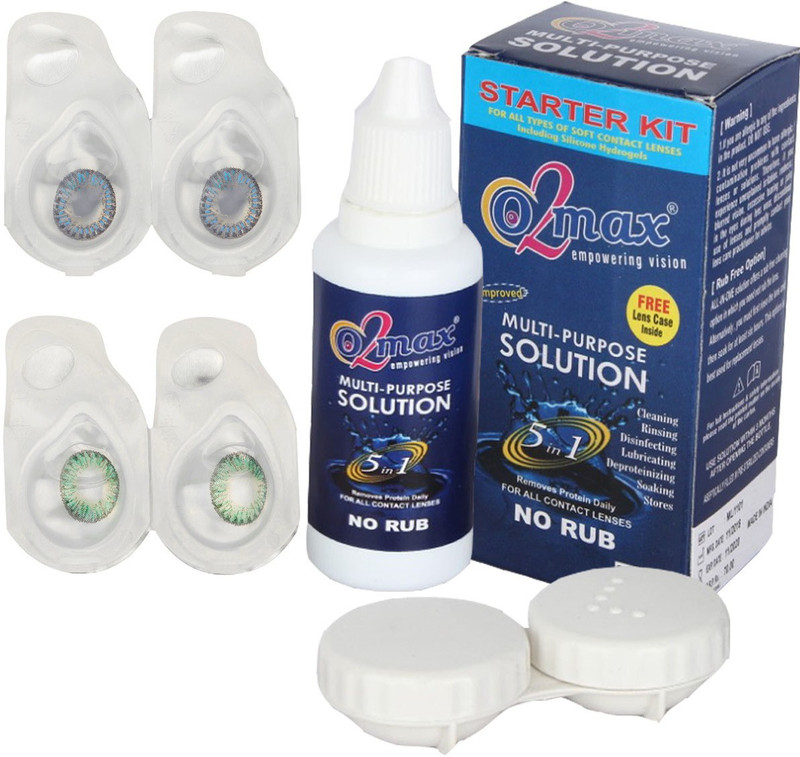 o2max Color contact lens - Zero (Plano) power (2 pairs pack) Weekly(0, Colored Contact Lenses, Pack of 2)