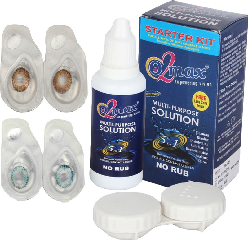 o2max Color contact lens - Zero (Plano) power (2 pairs pack) Weekly(0, Colored Contact Lenses, Pack of 2)