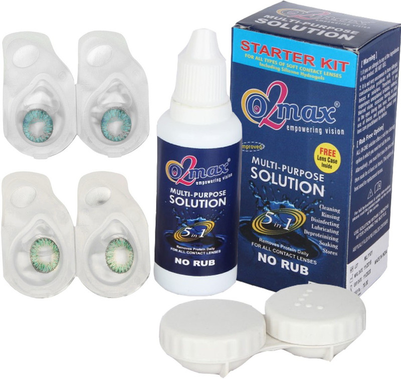 o2max Color contact lens - Zero (Plano) power (2 pairs pack) Weekly(0, Colored Contact Lenses, Pack of 2)