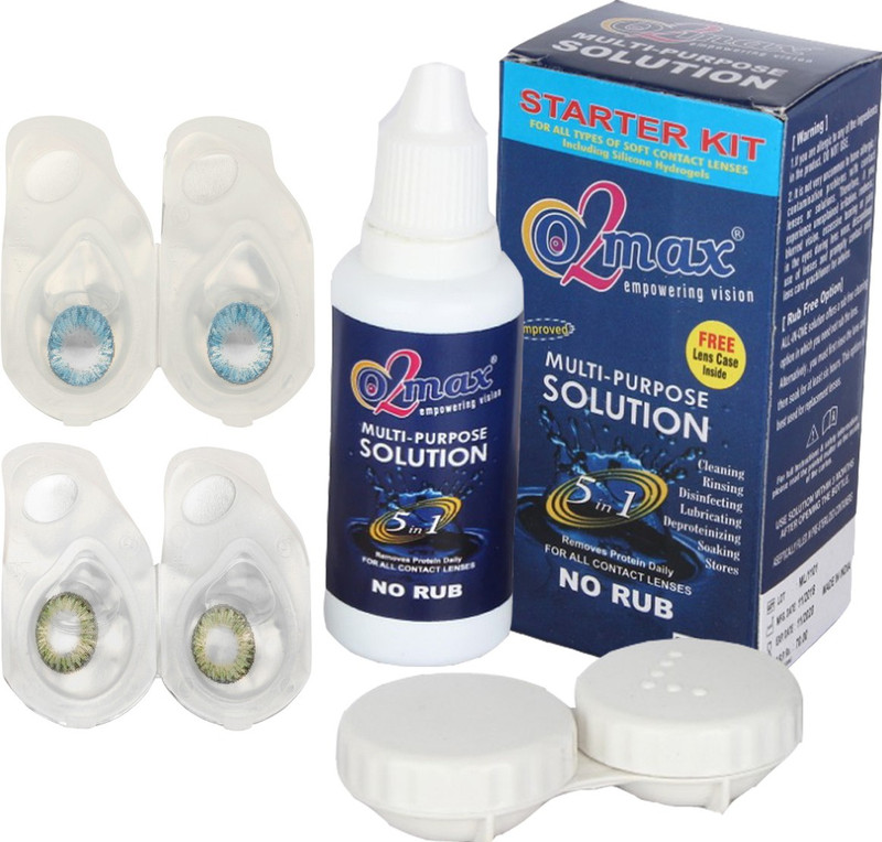 o2max Color contact lens - Zero (Plano) power (2 pairs pack) Weekly(0, Colored Contact Lenses, Pack of 2)