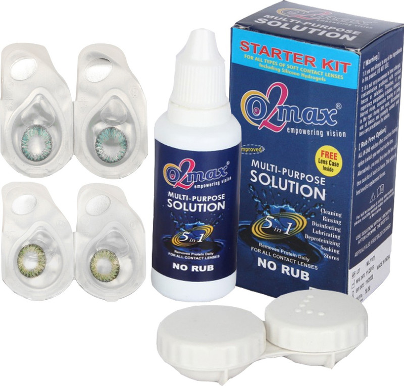 o2max Color contact lens - Zero (Plano) power (2 pairs pack) Weekly(0, Colored Contact Lenses, Pack of 2)