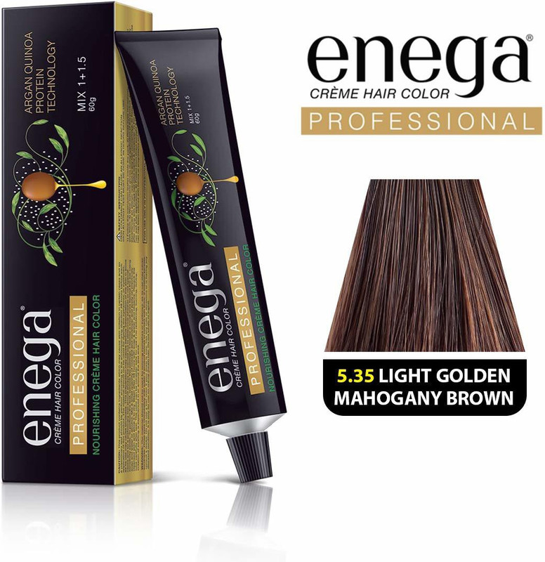 enega cream hair color Professional Ammonia Hair Color( 5.35 Light Golden Mahogany Brown)