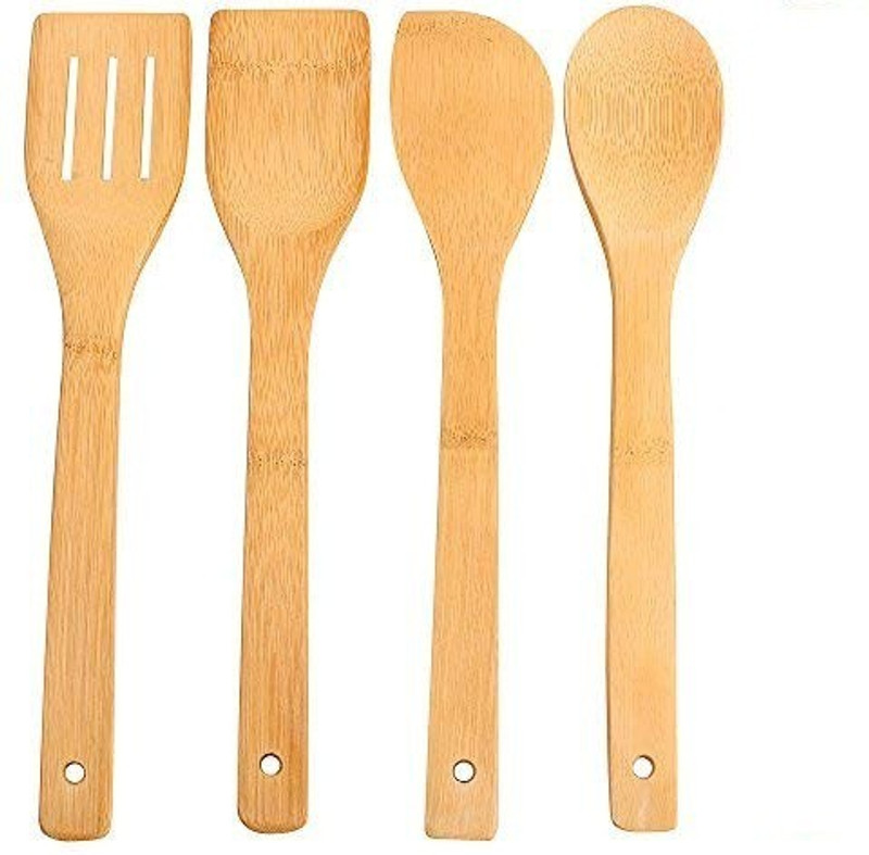 shoppzone 4-Pieces Natural Bamboo Kitchen Tools (4 Pcs+1 Pcs spoon free) 4-Pieces Natural Bamboo Kitchen Tools (4 Pcs+1 Pcs spoon free) Kitchen Tool Set