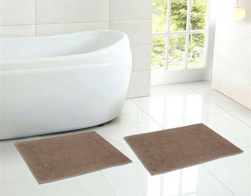 sheen decor Cotton Bathroom Mat(Brown, Medium)